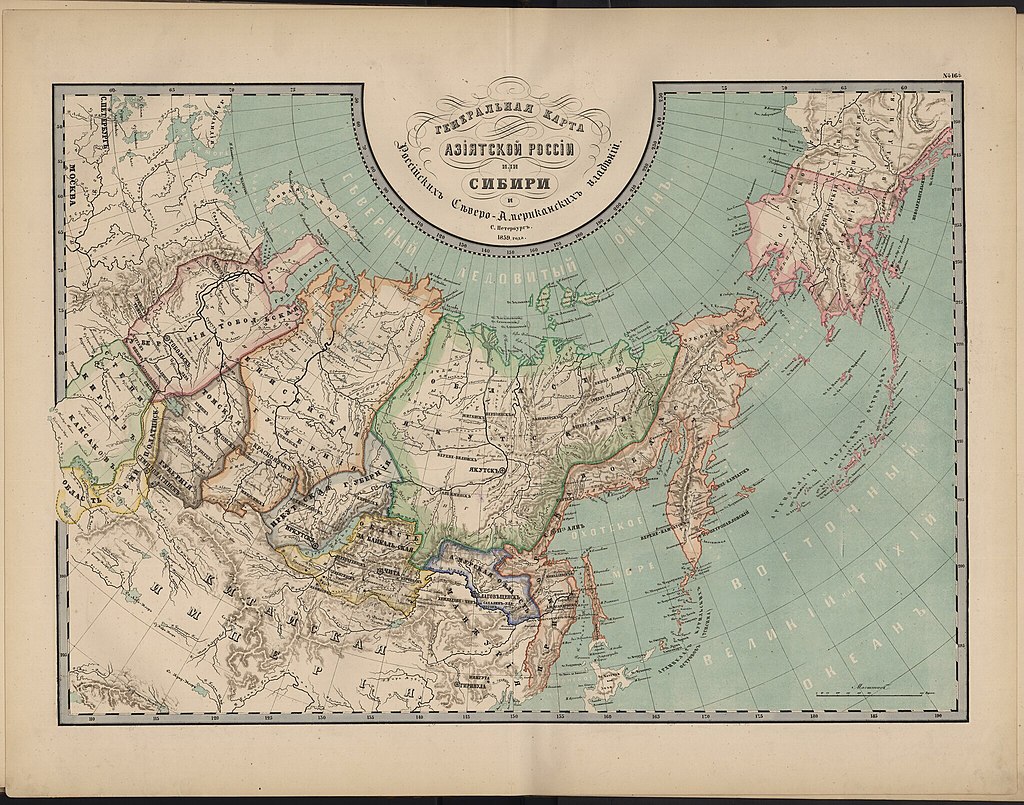 Карта Сибири в 1860 году