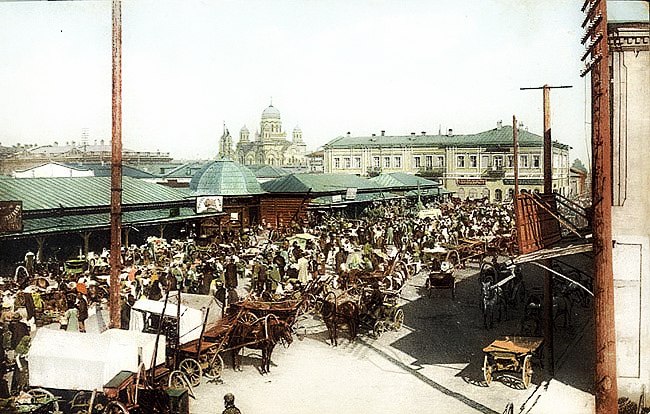 Мелочный базар в Иркутске, XIX век