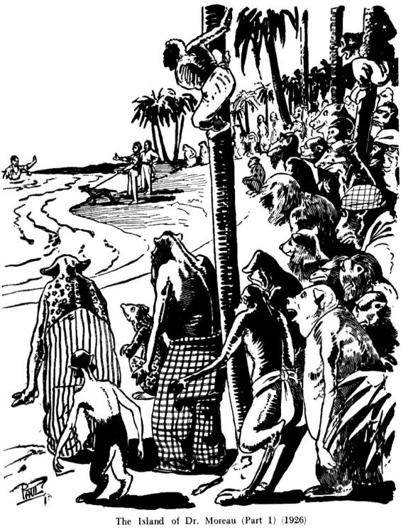 Иллюстрация к роману «Остров доктора Моро», 1926г.