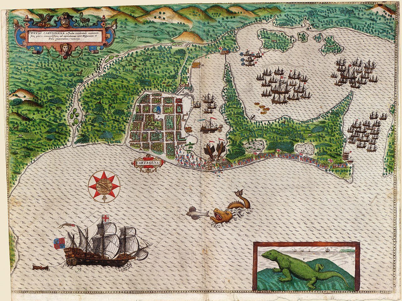 Картахена. Схема города, 1585 год
