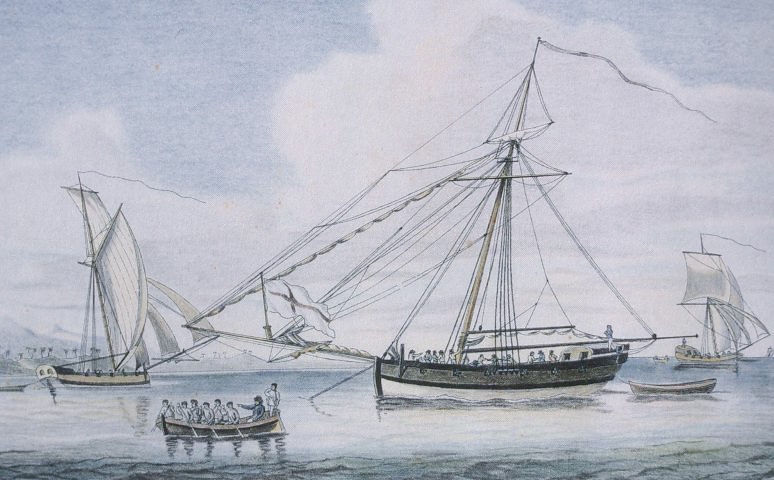 Бермудский шлюп на испанском Майне, около 1807 г.
