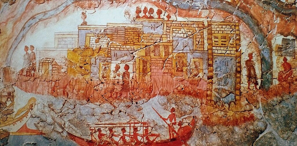 На этом кусочке мозаики, датируемым XI веком до н.э., изображён шумный Критский порт. Позднее Крит становится убежищем пиратов