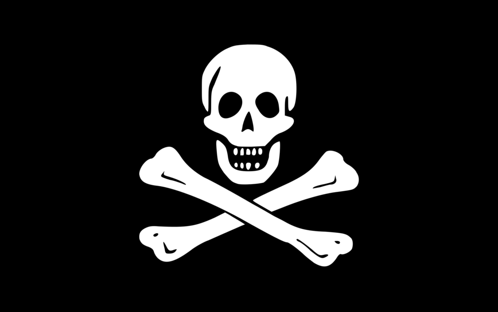 Пиратство. Наиболее известный вариант пиратского флага