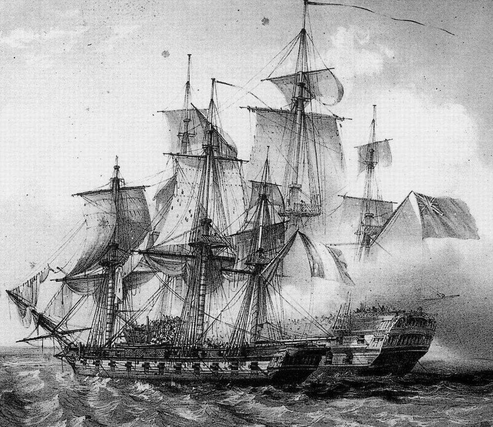 Приватир (корсар) Bellone против ост-индского корабля HEICS Lord Nelson, 14 августа 1803