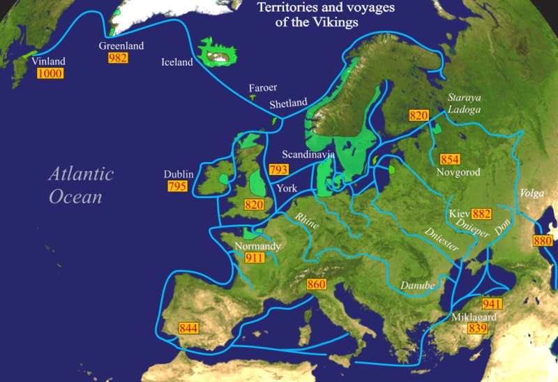 Схема походов викингов
