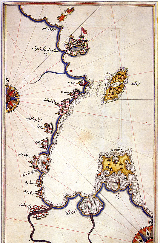 Карта острова Джерба из «Книги морей» Пири-реиса, XVI век