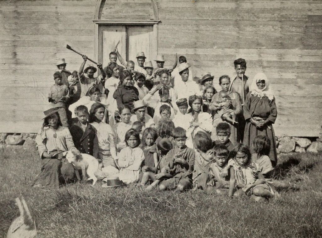 Группа рапануйцев, остров Пасхи, 1919