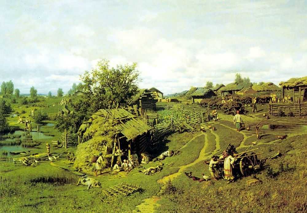 «Деревня Желны» (1864). Художник Петр Суходольский