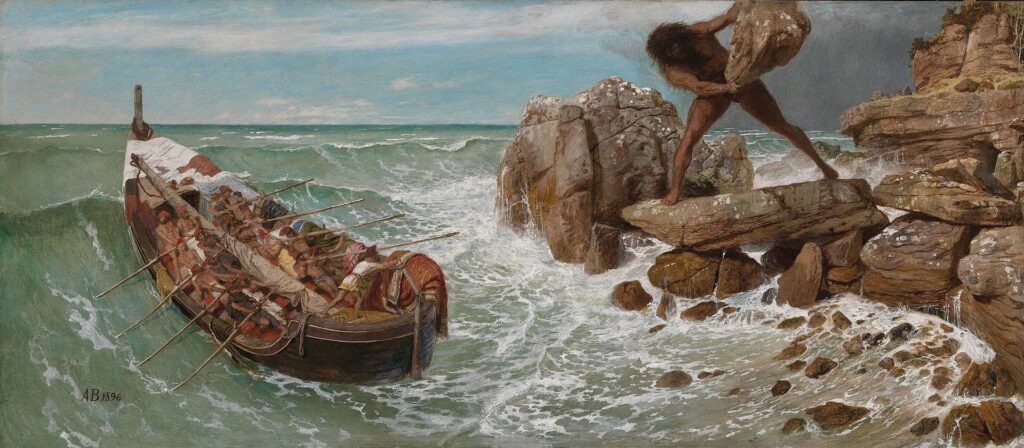 Одиссей и Полифем. Картина Арнольда Бёклина. 1896
